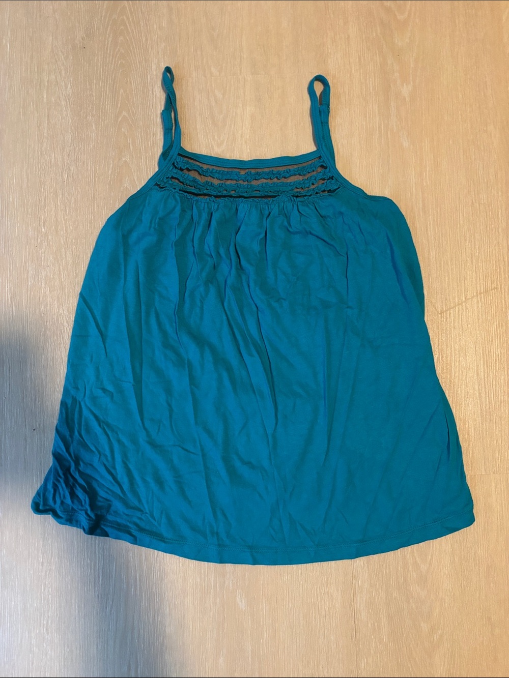 Fire Los Angeles Teal Spaghetti Strap Top size Large